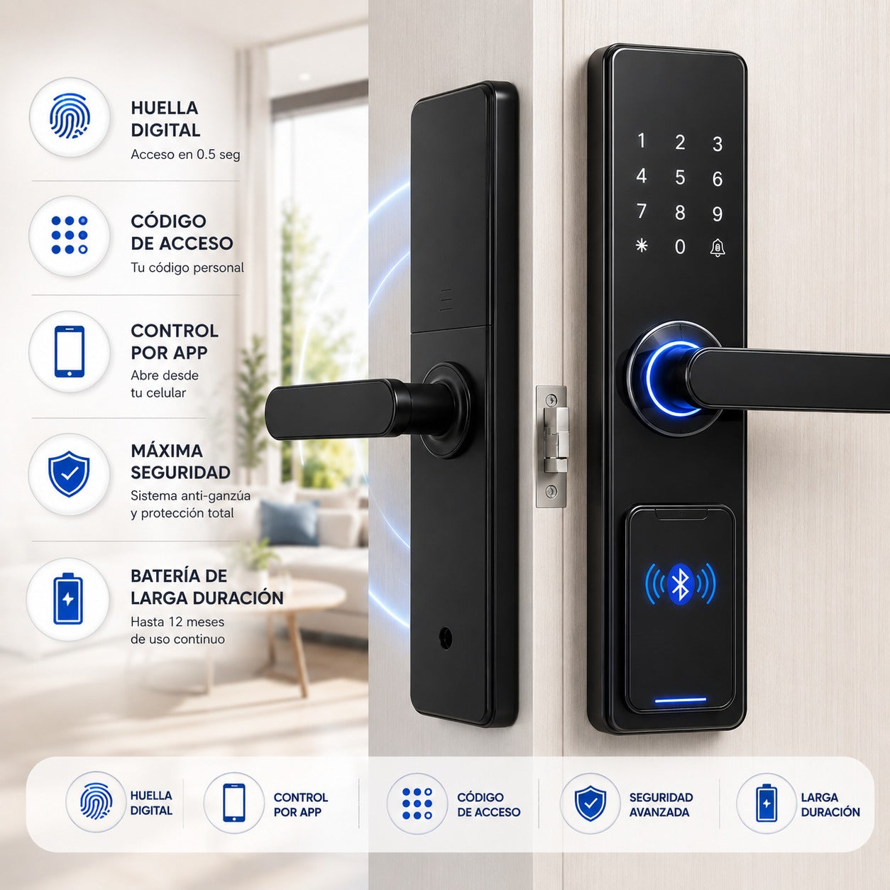 CERRADURA INTELIGENTE MODELO Galaxy 2026 5 EN 1