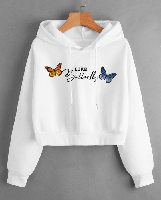 Buso blanco Like Butterflies de algodón perchado