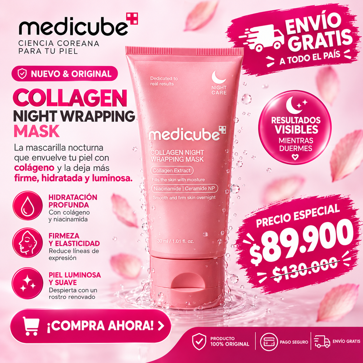 Mascarilla Nocturna de Colágeno: Firmeza e Hidratación Intensiva Mientras Duermes