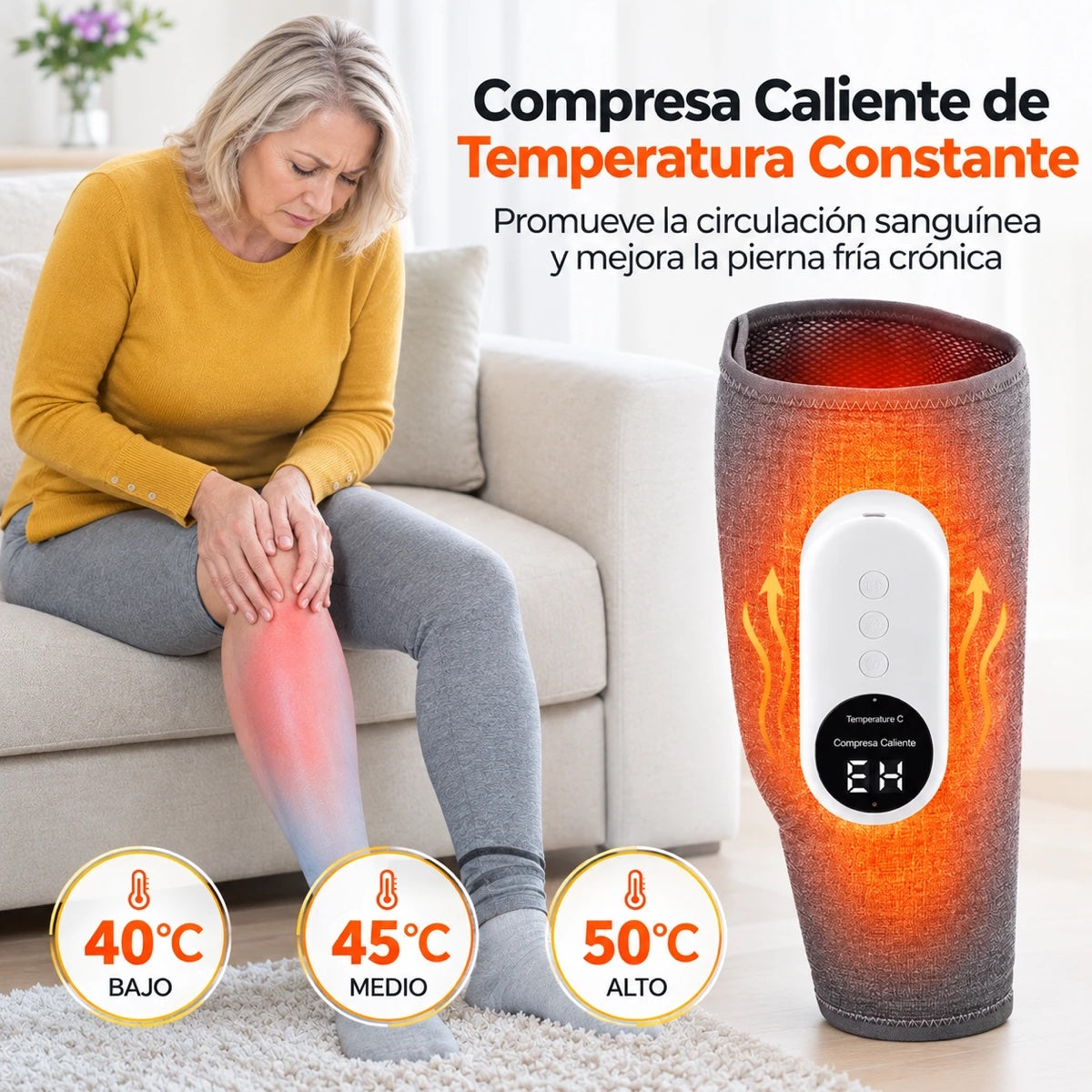 AirFlex Pro masajeador inalámbrico de piernas con calor y compresión de aire